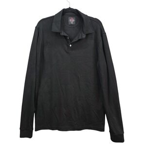 Reda Rewoolution Mens 280 Merino Wool Long Sleeve Polo Sweater Black Large Italy